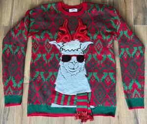 Holiday Time Christmas Sweater Llama Medium